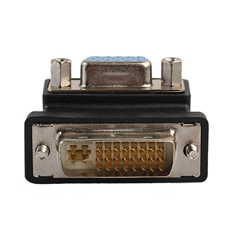 DVI-I 24+5 to VGA 15 Pin Female 90° Right Angle Converter DVI to VGA RG