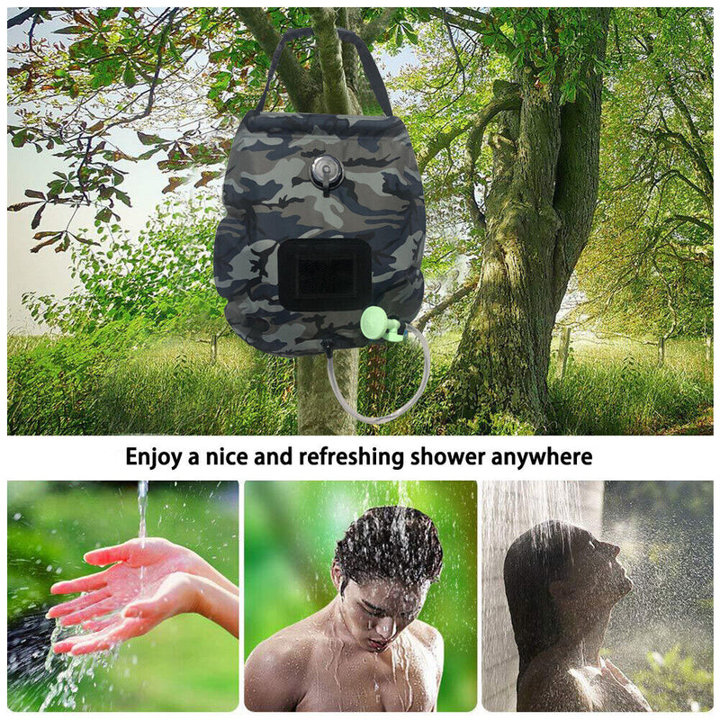 Outdoor Camping Water Storage Bag 20L Solar Shower Bath Bags (Camouflage)