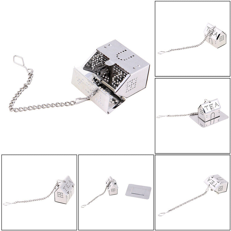 1pc Stainless Steel House Shape Tea Infuser Loose Leaf Tea Strainer Filter Newly