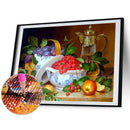 5D Kit Rhinestone Pictures DIY Tea Fruits Full Round Drill Diamond Painting