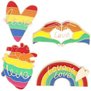 4PCS Lapel Denim Flag Metal Enamel Pins Brooch Pins Rainbow Pride