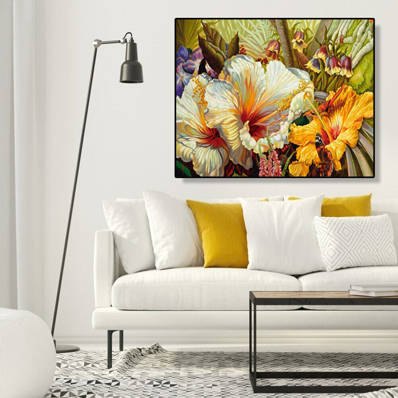 Frameless Painting By Numbers DIY Warm Flower Hand Painted Oil Picture Craft