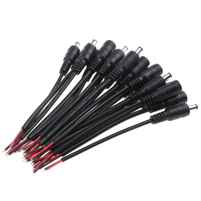 10pcs 5.5x2.1 DC Male/Female Plug Cable Connector for LED Strip Light (B) Newly