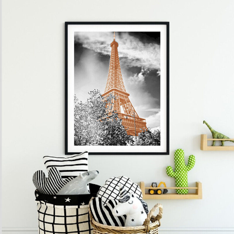 5D Diamond Painting Kit DIY Eiffel Tower Full Round Drill Mosaic Pictures Newly