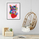 Partial Round Crystal Drill Colorful Cat Diamond Painting Draw Kit (KA302) Newly