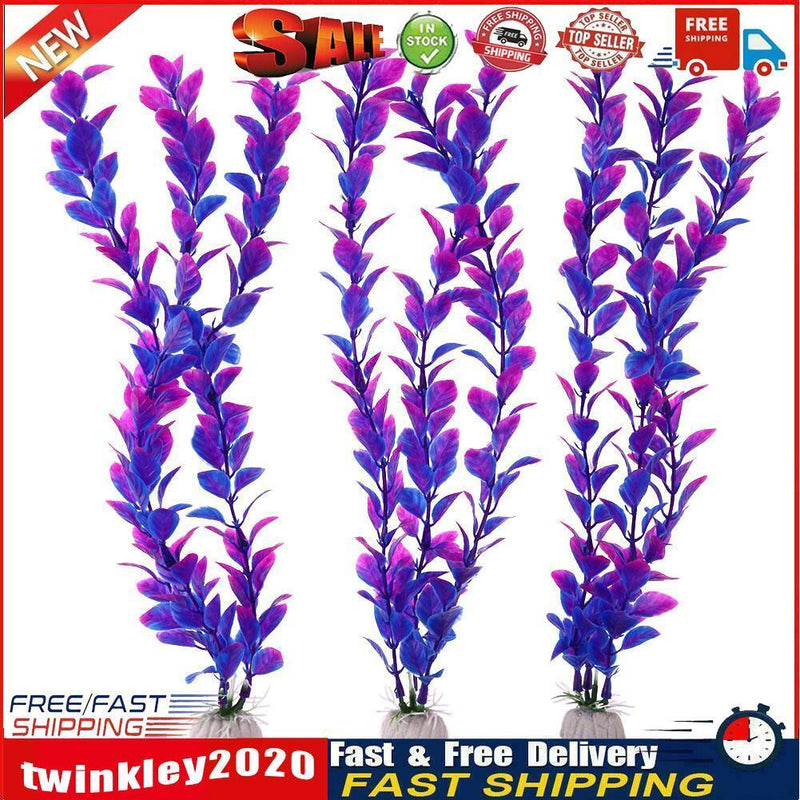 3pcs Aquatic Plant Simulation Aquarium Fish Tank Decoration Ornament Newly