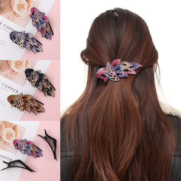 Duckbill Hair Claws Hair Dovetail Clips Flower Hair Clip Rhinestone Hairpin