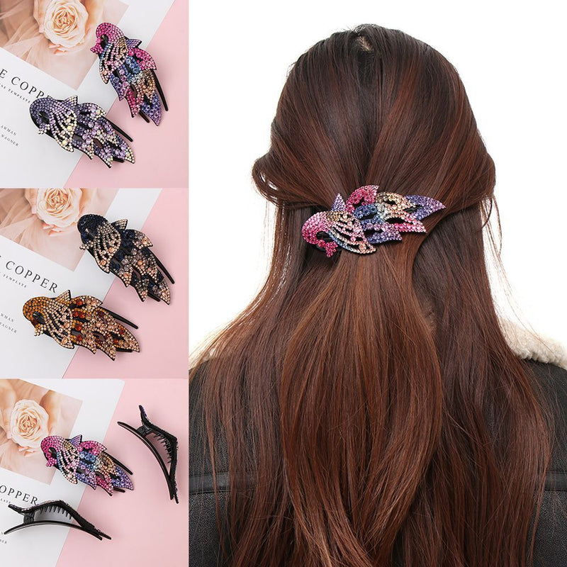 Duckbill Hair Claws Hair Dovetail Clips Flower Hair Clip Rhinestone Hairpin