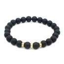Fashion Unisex Women Men Rhinestone Charm Matte Bead Bangle Strand Bracelet