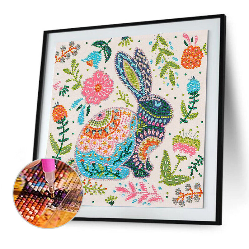 5D DIY Diamond Painted rabbit Partial Special Rhinestone Set