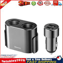 Baseus 5V/3.1A 2 USB Fast Charging Car Lighter Socket Splitter (Black) Newly
