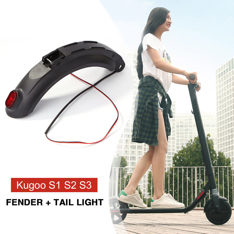 Electric Scooter Fender for Kugoo S1 S2 S3 Skateboard Mudguard + Tail Lamp Newly