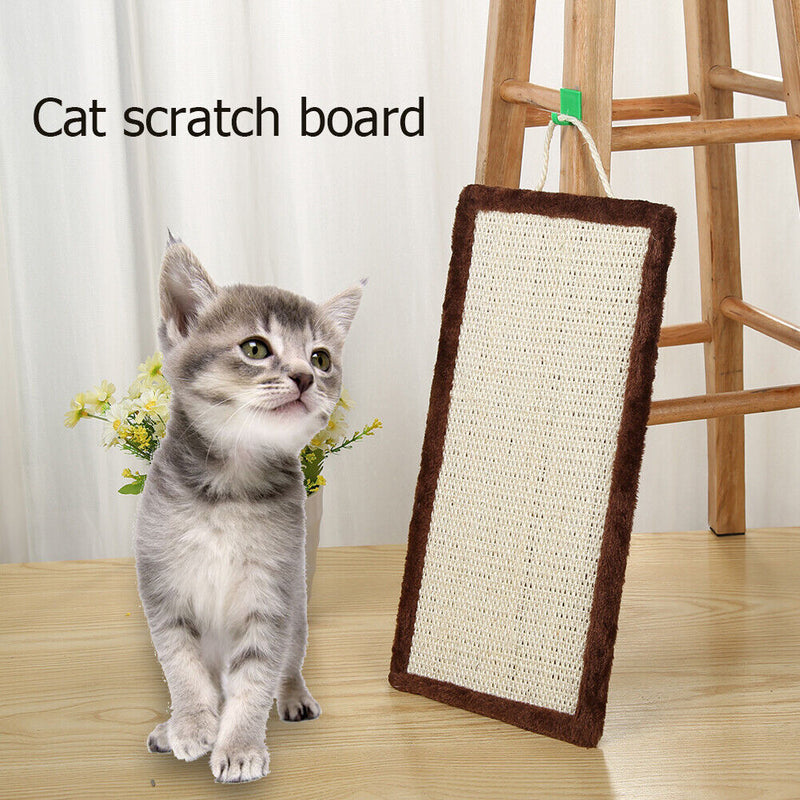 Pet Fish Sisal Cat Furniture Carpet Protector Scratch Mat Toys (Brown)
