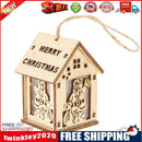 Cute Mini Wood Hollow House Christmas Light Tree Hang Decor (Santa Claus)