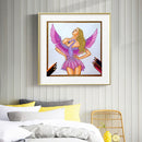 5D DIY Part Special Shaped Diamond Painting Girl And Animal Drawing MX084 Newly