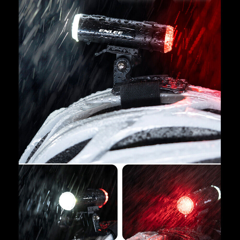 ENLEE Bicycle Helmet Light USB MTB Waterproof Front Rear Light Flashlight Newly