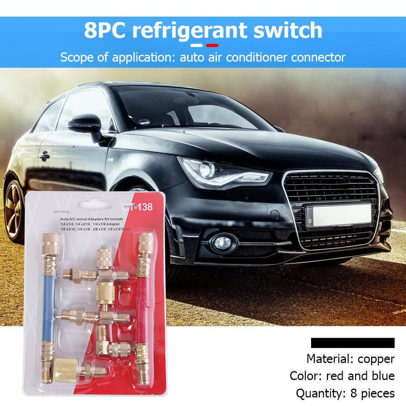 Car A/C Air Conditioning Refrigeration Connector Adapter Hoses R134A R12 Newly