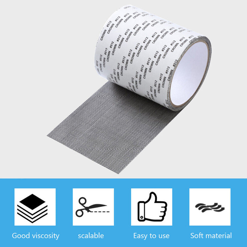 10cmx2m Screen Repair Tape Window Door Patch Self-Adhesive Mosquito Netting