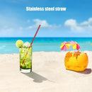 4pcs Reusable Drinking Straws Brush Set Drinks Supplies (Red Straight)