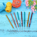 8pcs Plastic Handle Aluminum Head Crochet Hooks Sweater Sewing Needles Kit