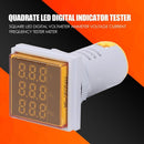 Square LED Digital Voltmeter Voltage Current Frequency Tester (Yellow) Newly