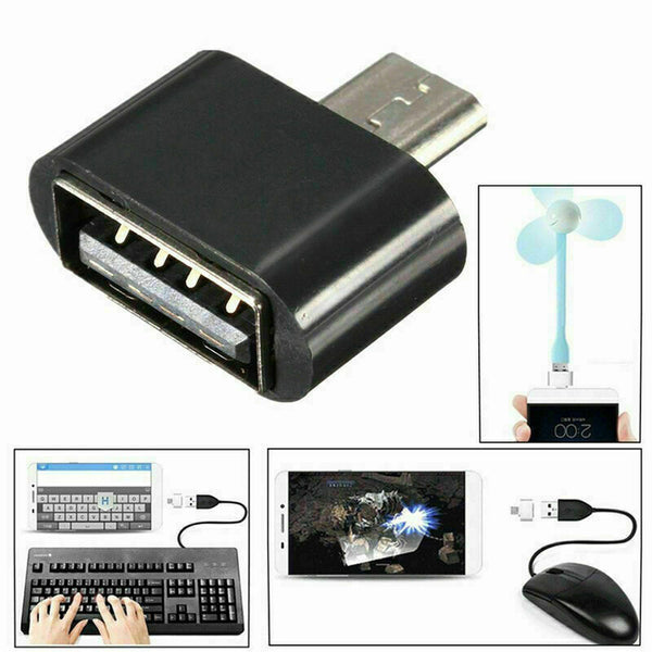 2 Pcs Micro USB Type B mini OTG adapter male to USB 2.0 type Best Q3A8 Nice R7D6