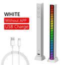 USB 5V Sound Control Colorful Light RGB 32 LED Pickup Lamp Bar (White)