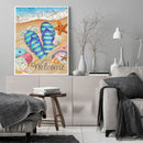 Beach Slippers Oil Paint By Numbers DIY Canvas Wall Art Picture Craft Home De