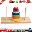 Wooden Puzzle Stacking Tower Of Hanoi Kid Mathematical Educational Toys Newly