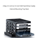 4 Bay 2.5 inch to 3.5 inch SSD Hard Drive Caddy Internal Mounting Tray Rack