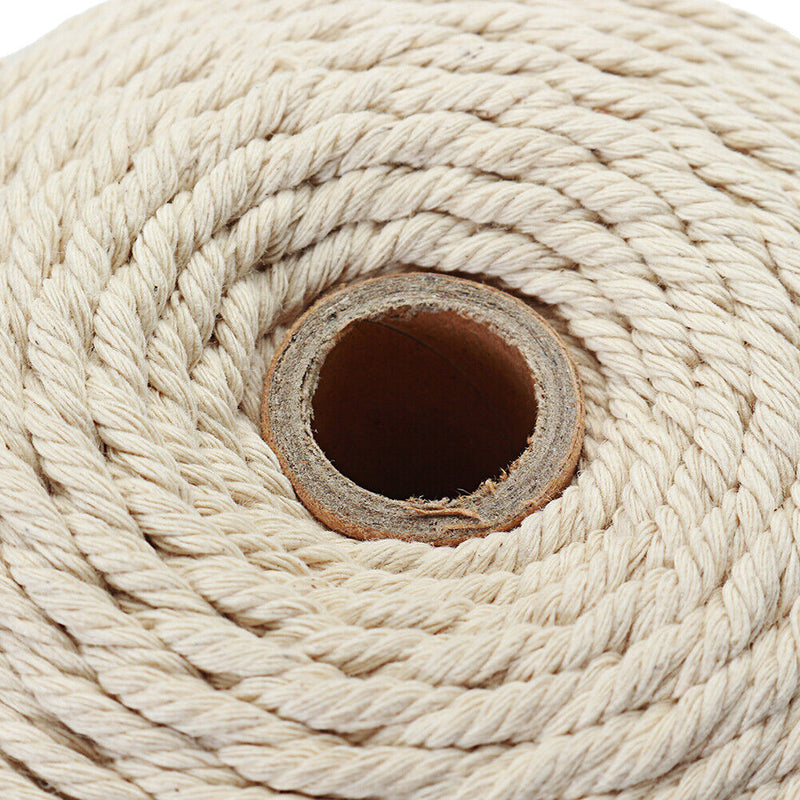 1 Roll Macrame Rope Twisted String Cotton Cord for DIY Handmade (4mmx50m)