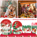 9pcs/set Xmas Party Tableware Waterproof Xmas Paper Cups Plates Festive Supplies