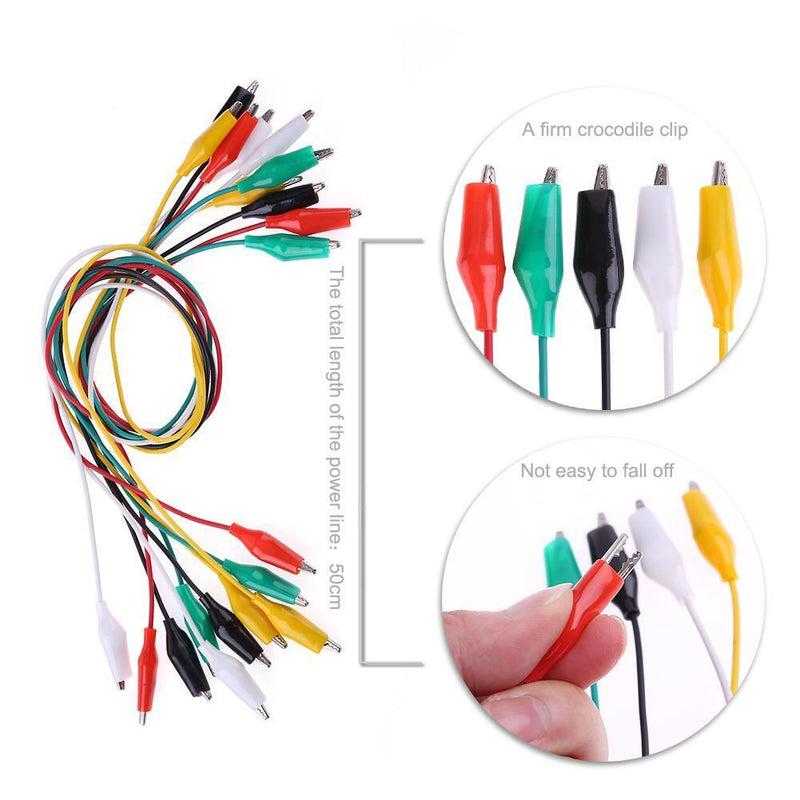 10pcs Double-ended Clips Test Line Cable Test Clamp Connector Testing Wire
