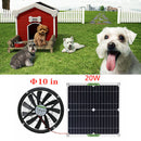 Solar Panel Fan Fan 20W Exhaust Fan for Office Outdoor Dog Chicken House