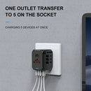 Universal Travel Plug Adapter 3USB Type C Socket Wall Charger for UK/EU/AU/US