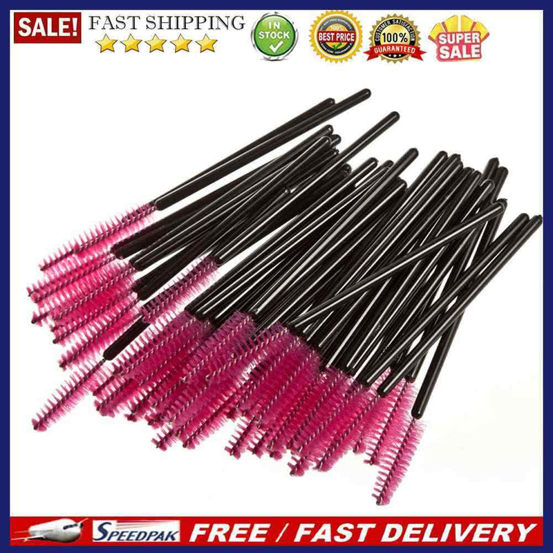 100pcs/bag Disposable Eyelash Brush Mascara Applicator Makeup Tools (Red)