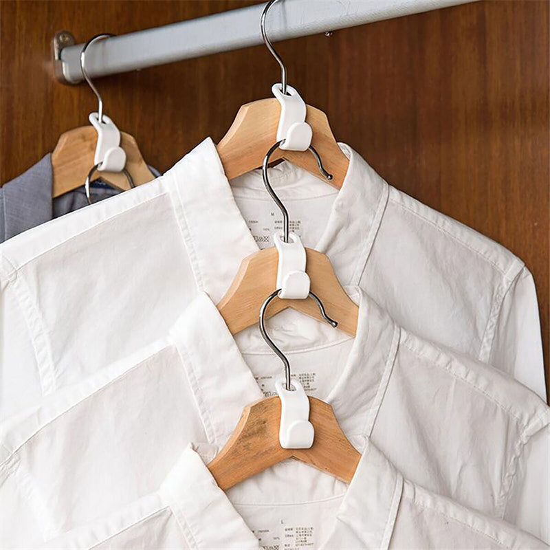 Plastic Clothes Hanger Connector Cascading Hook Space Saving Holder (12pcs)