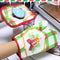 2pcs/set Christmas Home Decoration Glove+Microwave Oven Heat Insulation Pad