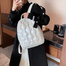 Fashion Space Cotton Backpack Unisex Large Capacity Quilted Padded Travel Bags