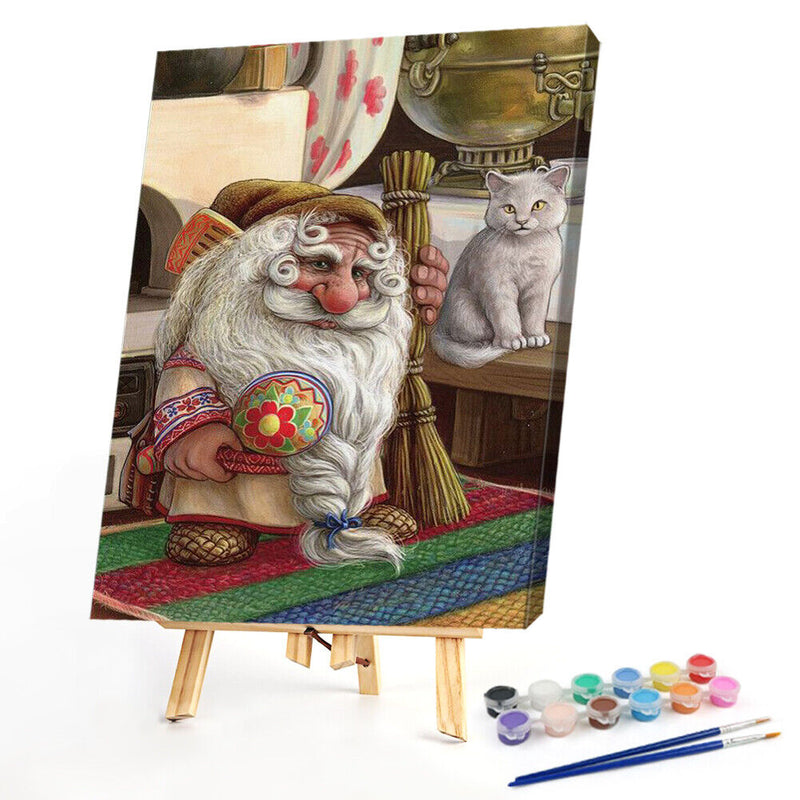 Oil Paint By Numbers Picture DIY Painting Dwarf Old Man Drawing on Canvas