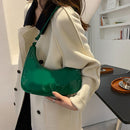 Women Casual Solid Color Tote Handbags Zipper Small Top-handle Bag
