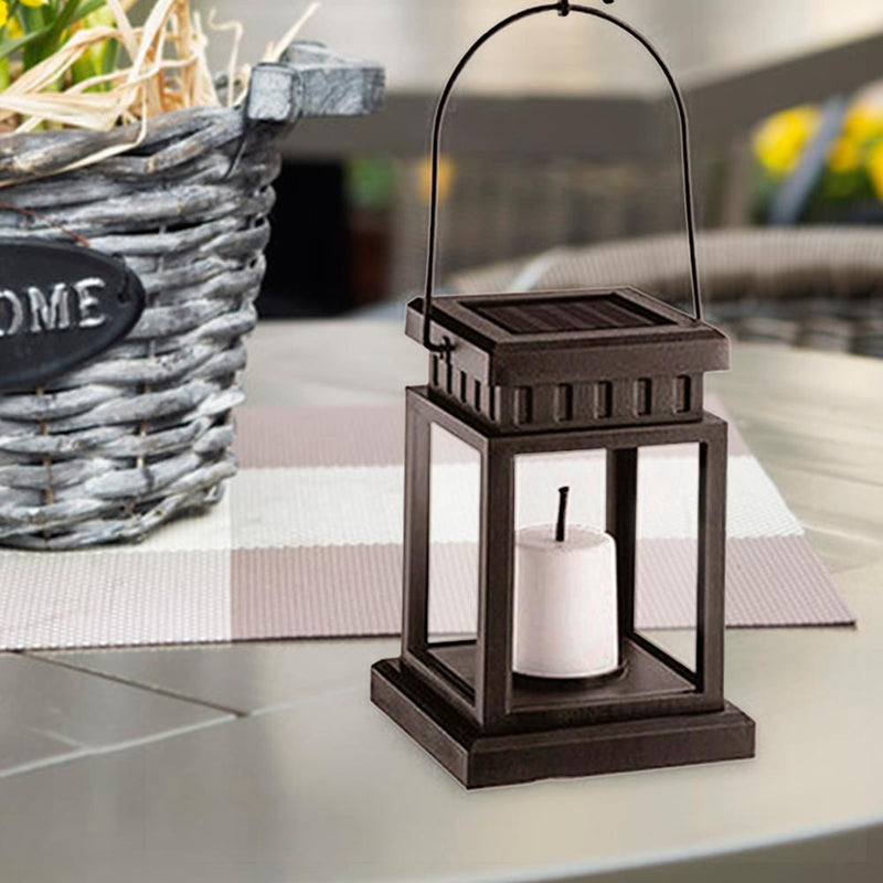 Retro Lantern Candle Twinkle Lamp LED Solar Light Garden Hanging Decoration