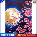 Peach Blossom Under Moon 5D Full Round Rhinestone Picture Home Decor 12x16 inch