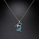 Exquisite Fashion Women Elegant Gift Cat Pendant Opal Necklace Chain Jewelry