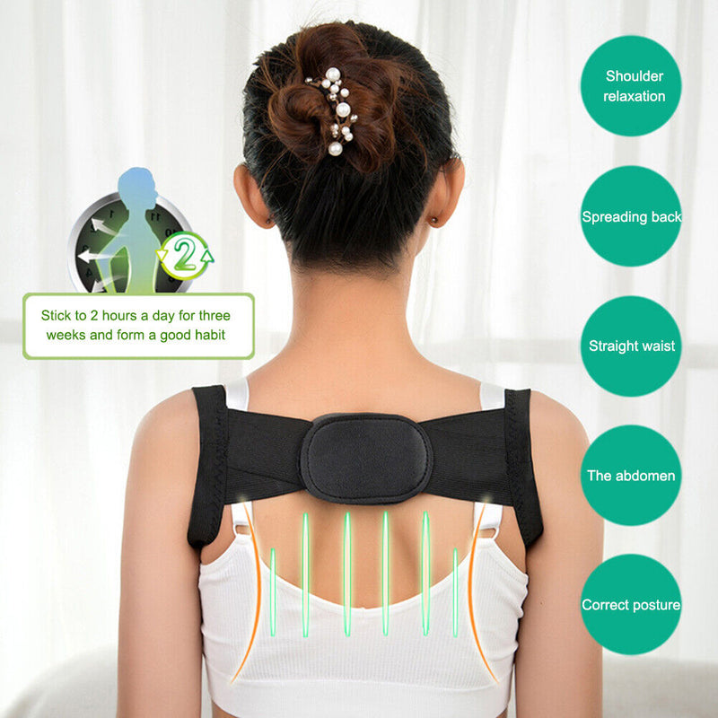 Brace Support Belt Adjustable Back Clavicle Spine Shoulder Posture Correctors