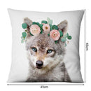 Pillowslip with Zipper Linen Breathable Cute Animal Throw Pillow Cover Decor