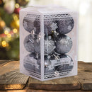 12pcs Christmas Decorative Ball Set Tree Pendant Balls Ornaments (Grey)