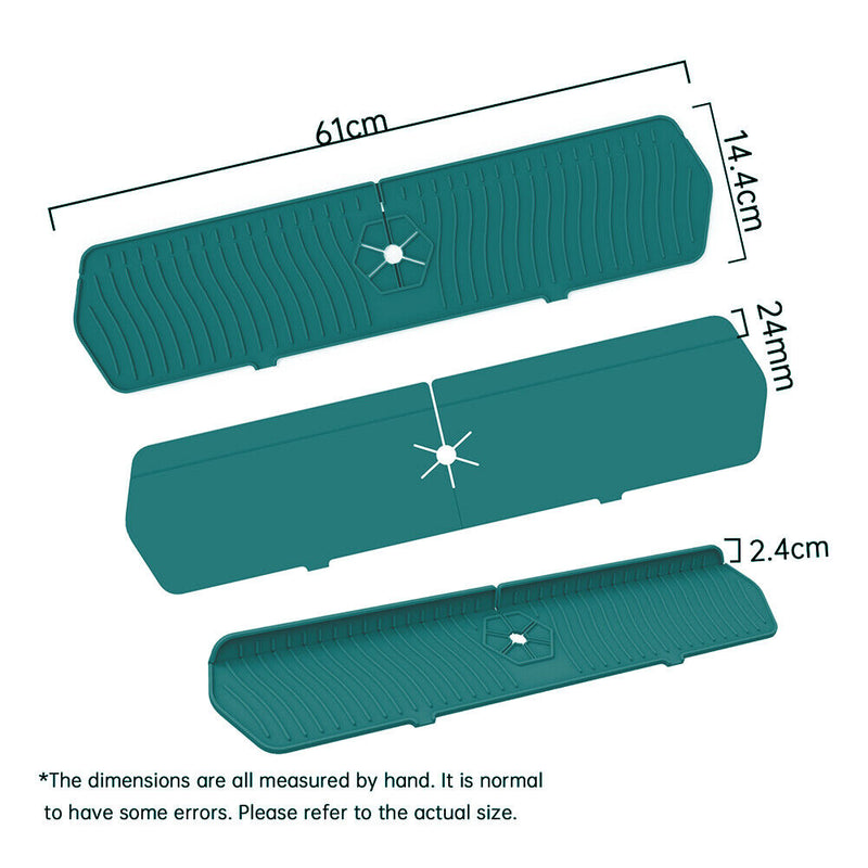 Silicone Faucet Absorbent Draining Mat Splash Guard Water Catcher (Green) Newly