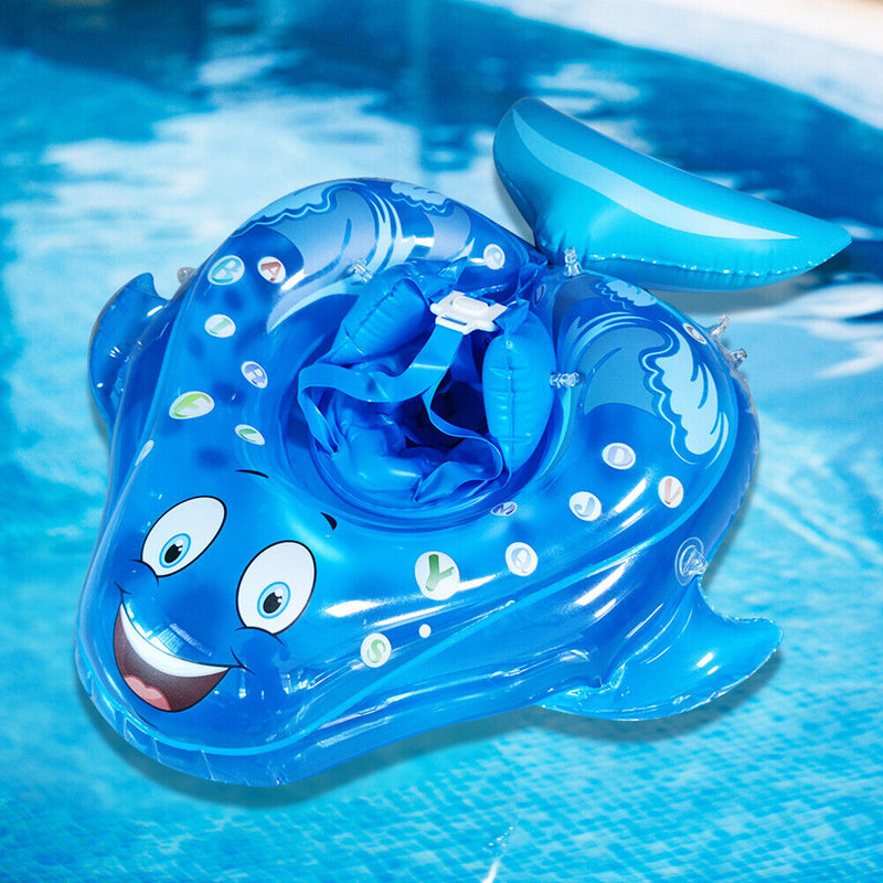Baby Sunshade Swimming Rings Seat Inflatable Infant Kids Float Swim Circle
