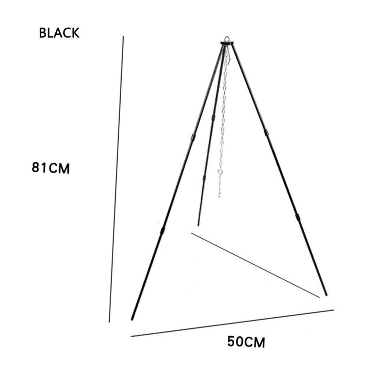 Mountainhiker Camping Picnic Grill Hanging Pots Outdoor Tripod Kit (Black)